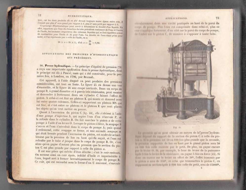 Книга &quot;Физика&quot; А. Канот Париж 1862 Твёрдая обл. 862 с. С чёрно-белыми иллюстрациями