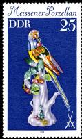 (1979-089) Марка Германия (ГДР) "Попугай"    Мейсенский фарфор III Θ
