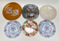 Тарелки цветные, стекло, стеклокерамика, 6 шт