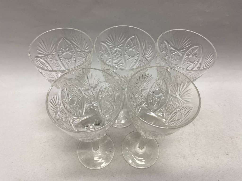 Фужеры для шампанского хрусталь СССР, 5 шт