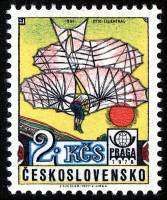 (1977-046) Марка Чехословакия "Отто Лилиенталь"    Международная выставка марок Прага. История авиац