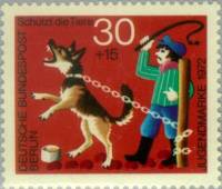 (1972-011) Марка Германия (ФРГ) "Избиение собак"    Защита животных III O