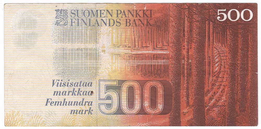(1986 Litt A) Банкнота Финляндия 1986 год 500 марок &quot;Элиас Лённрот&quot; Ollila - Makinen  XF