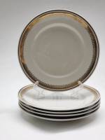 Тарелки десертные Пролетарий 5 штук золотой узор по краям