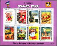 (№1994-4432) Лист марок Гайана 1994 год "Киноафиши", Гашеный