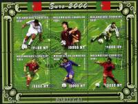 (№2001-1950) Лист марок Мозамбик 2001 год "Футболист из Португалии", Гашеный