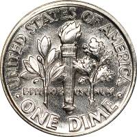 (2015p, реверс proof) Монета США 2015 год 10 центов  2. Медно-никелевый сплав Рузвельт  PROOF