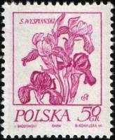 (1974-001) Марка Польша "Ирис"    Стандартный выпуск. Картины цветов Станислава Выспяньского  III Θ