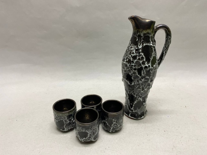 Графин и 4 стопки керамика лава