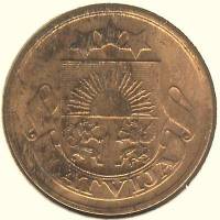 (1926) Монета Латвия 1926 год 2 сантима   Бронза  UNC