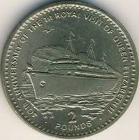 () Монета Гибралтар 1994 год 2 фунта ""  Вирениум — металл, сплав содержащий никель, медь и цинк.  U
