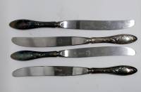 Набор столовых ножей, 4 шт., нержавеющая сталь, длина - 23 см, СССР (сост. на фото)