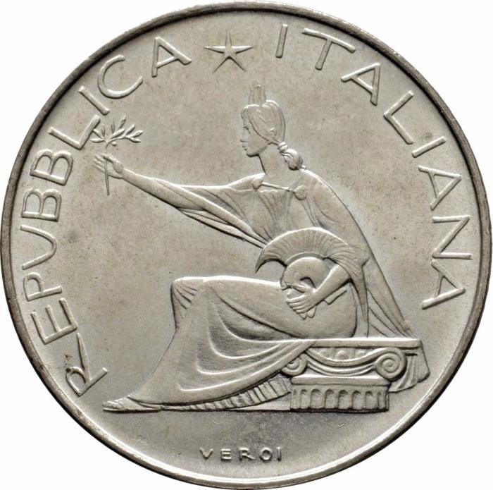 (1961) Монета Италия 1961 год 500 лир &quot;Объединение Италии 100 лет&quot;  Серебро Ag 835  UNC