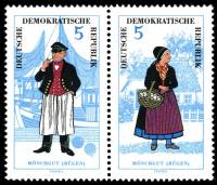 (1964-074) Лист (2 м) Германия (ГДР) "Рюген"    Национальные костюмы III Θ