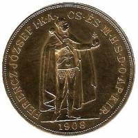 (№1907km491) Монета Венгрия 1907 год 100 Korona