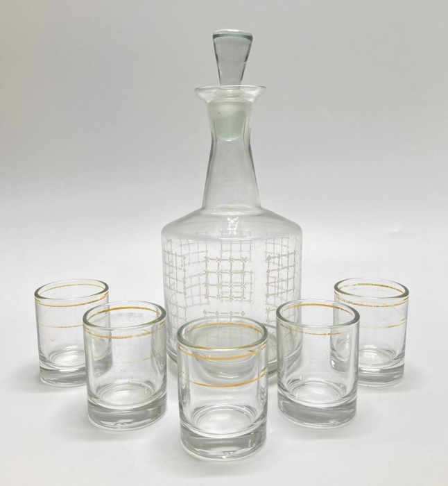 Графин + 5 стопок, стекло, СССР