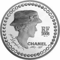 (№2008km1568) Монета Франция 2008 год 5 Euro (Габриэль Шанель)