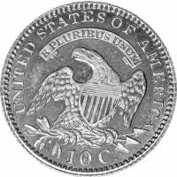 (1830) Монета США 1830 год 10 центов  2. Изменённый дизайн, диаметр 18,5 мм Серебро Ag 892  VF
