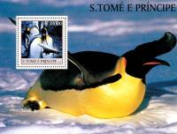 (№2003-436) Блок марок Сан-Томе и Принсипи 2003 год "Император PenguinnbspnbspnbspnbspAptenodytes по