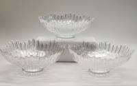 Салатники снежинки стекло СССР 3 штуки 21 х 8.5 см