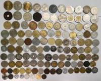 Набор иностранных монет, разные страны, разные года, разные номиналы, 126 штук