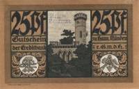 (№1921) Банкнота Германия 1921 год "25 Pfennig"