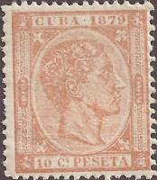 (№83) Марка Куба 1879 год "Король Альфонсо XII", Негашеная