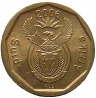 (№2006km487) Монета Южная Африка 2006 год 10 Cents (С suid-afrika, который - легенда на Африкаанс)