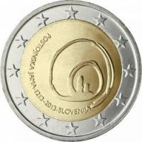 (007) Монета Словения 2013 год 2 евро "Пещера Постойнска-Яма"  Биметалл  VF