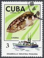 (1975-011) Марка Куба "Групер"    Развитие рыбной промышленности III Θ