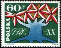 (1964-018) Марка Польша "Стилизованное дерево"   20 лет Польской Народной Республике №1 II Θ