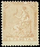 (№49) Марка Куба 1871 год "Испании аллегория", Негашеная