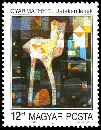 (1989-062) Марка Венгрия "Дьярмати Тихамер"    Современная живопись II &Theta;