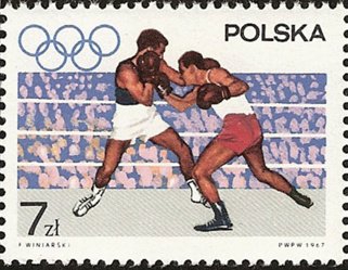 (1967-029) Марка Польша &quot;Бокс&quot; , III Θ