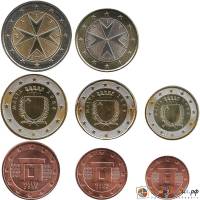 (2008) Набор монет Евро Мальта 2008 год    UNC