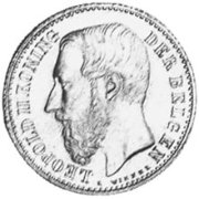 (№1886km29.2) Монета Бельгия 1886 год 1 Franc (Без периода в подпись L Винер)
