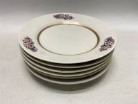 Тарелки десертные Рига СССР 6 шт розовые цветы