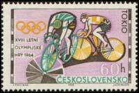 (1964-042) Марка Чехословакия "Велосипедный спорт"    Летние Олимпийские игры 1964 г., Токио (2) II 