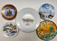 Тарелки декоративные 5 шт Москва Китай Сочи Хельсинки Никитинская Усадьба СПб