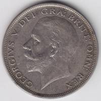 (1928) Монета Великобритания 1928 год 1/2 кроны "Георг V"  Серебро Ag 500  VF