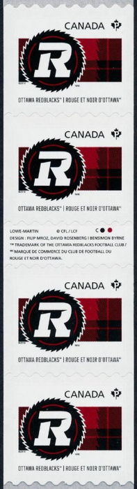 Лист марок Канада 2014 год &quot;Оттава Redblacks В&quot;, Гашеный
