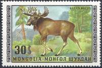 (1970-005) Марка Монголия "Лось"   Дикие животные Монголии III Θ