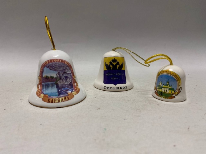 Сувенир колокольчик фарфоровый 3 шт