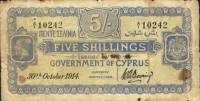 (№1914P-3a.1) Банкнота Кипр 1914 год "5 Shillings"