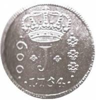 (№1754km187) Монета Бразилия 1754 год 600 Reacute;is