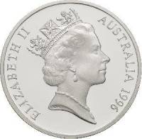 (,) Монета Австралия 1996 год 5 долларов   Биметалл (Серебро - Ниобиум)  UNC