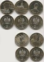 250 251 253 255 256 5 монет по 2 злотых Набор монет Польша 2013 год   UNC