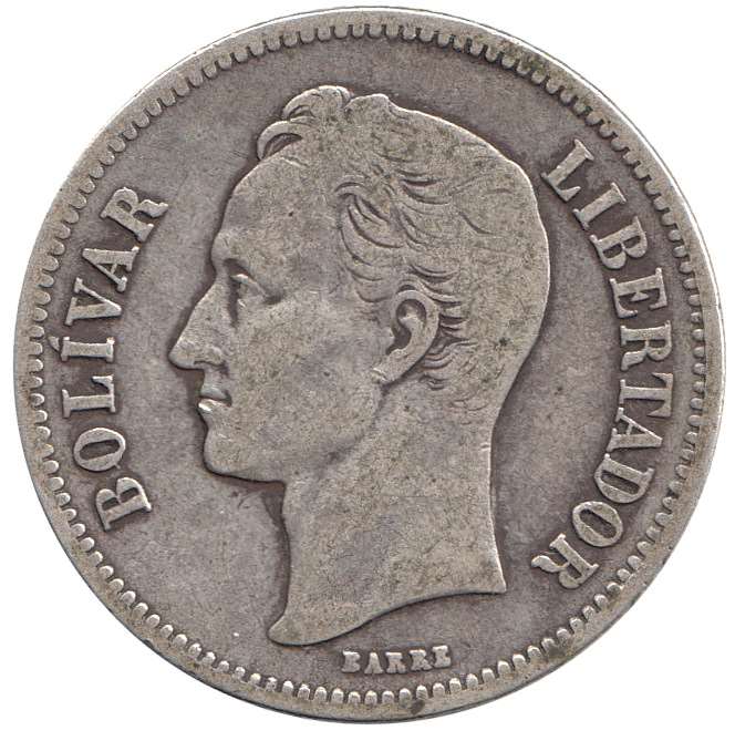 () Монета Венесуэла 1926 год   &quot;&quot;   Серебро (Ag)  VF