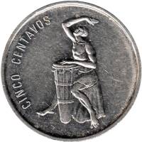 (№1989km69a) Монета Доминиканская Республика 1989 год 5 Centavos (Доминиканская барабану)