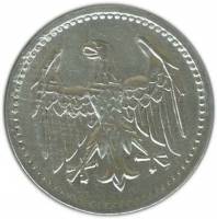 (1924f) Монета Германия Веймарская республика 1924 год 3 марки    AU